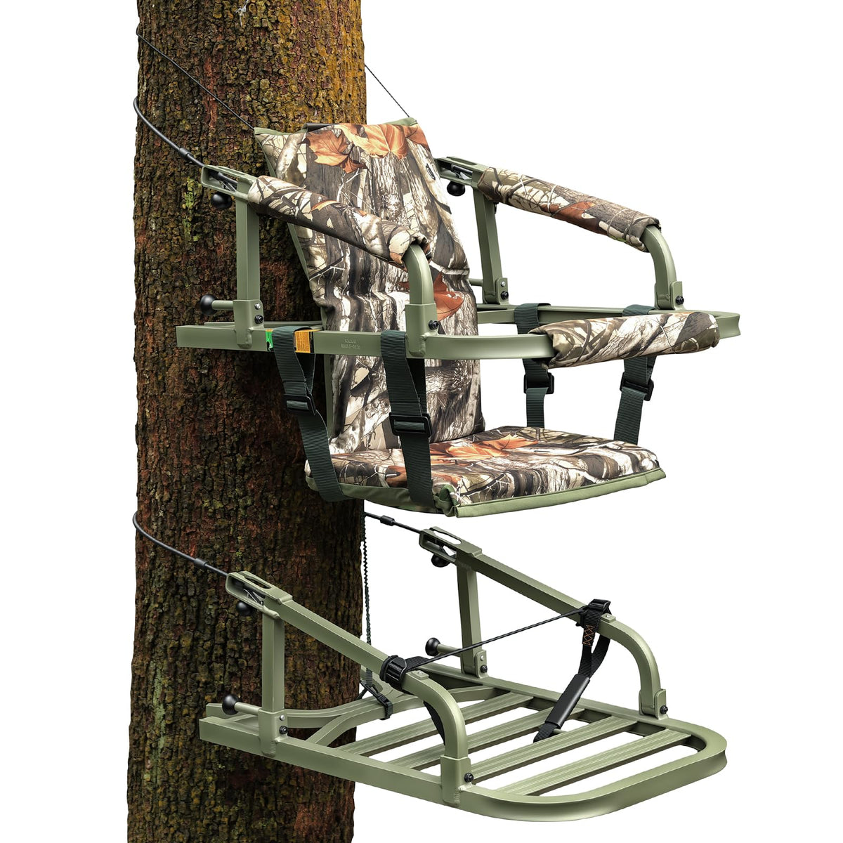 Climbing Tree Stand with Harness and Camo Seat Cushion I612