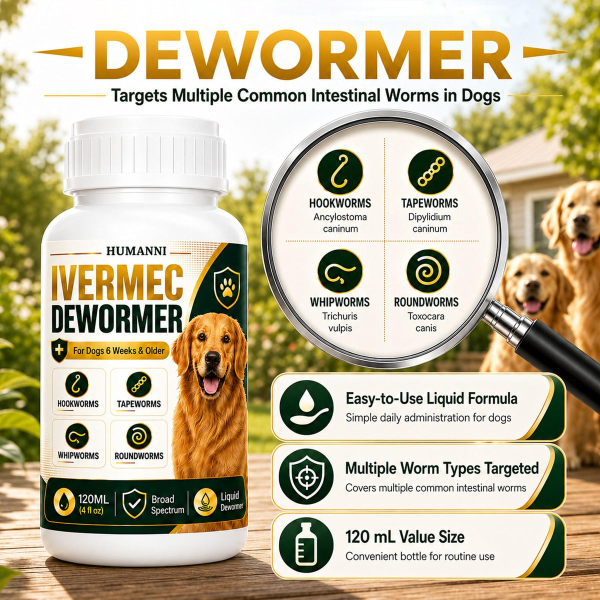 Liquid Broad Spectrum Dog Dewormer 120ml Z953