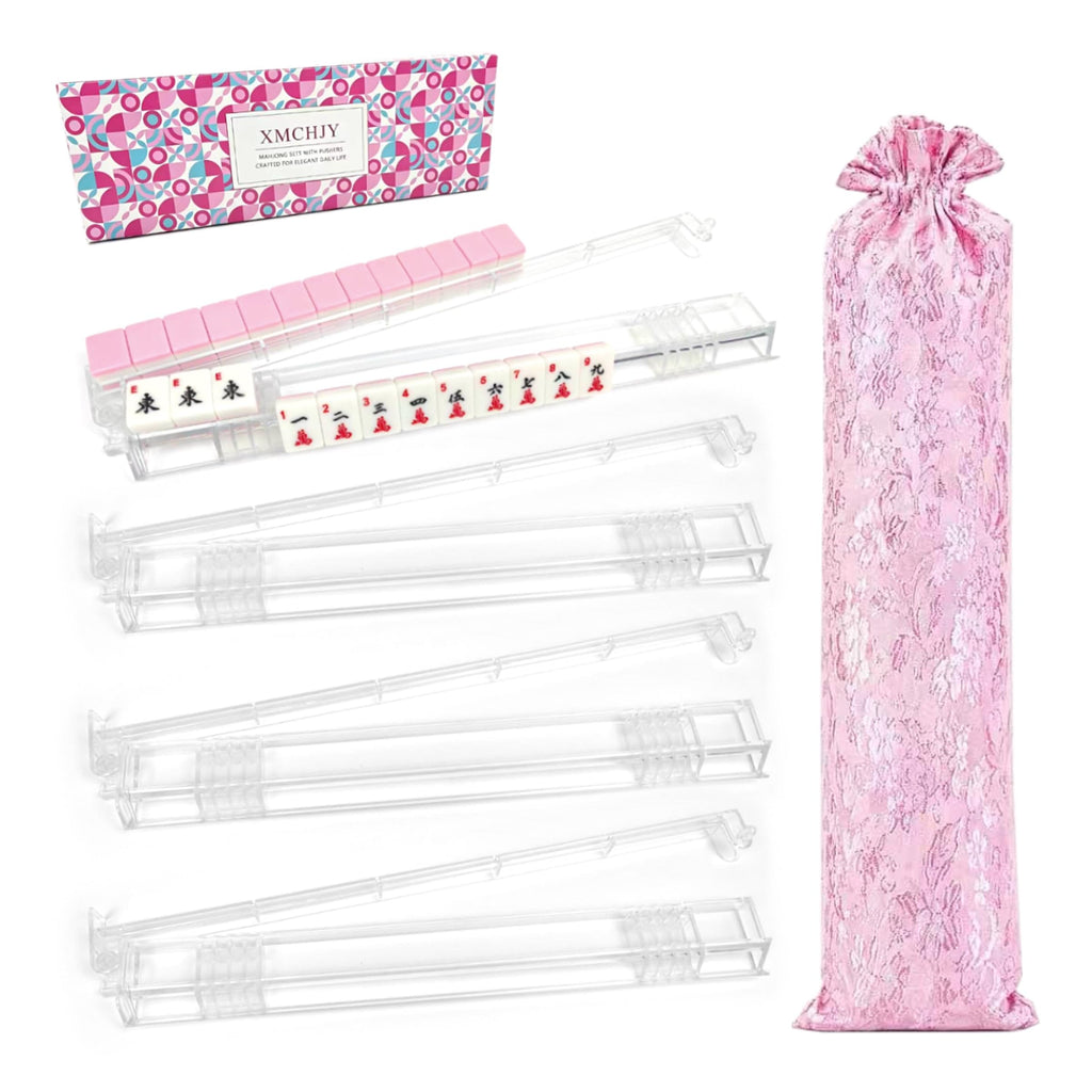 Clear Acrylic Mahjong Racks with Pushers Set of 4 S81938