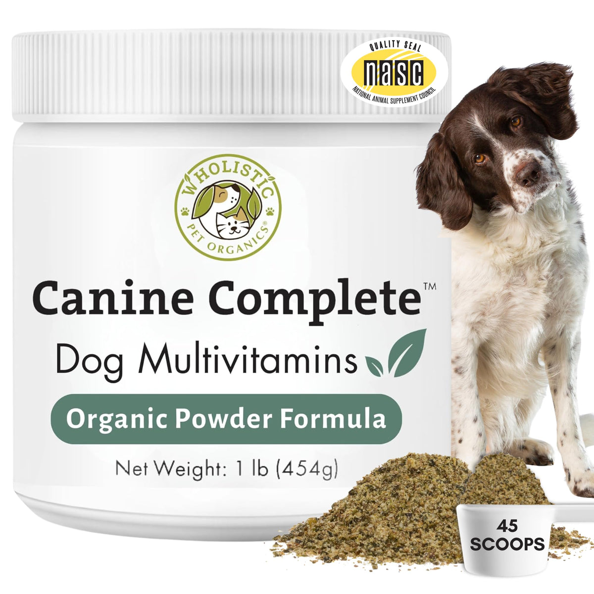 Organic Dog Vitamins, 1 Lb, 45 Scoops K45953