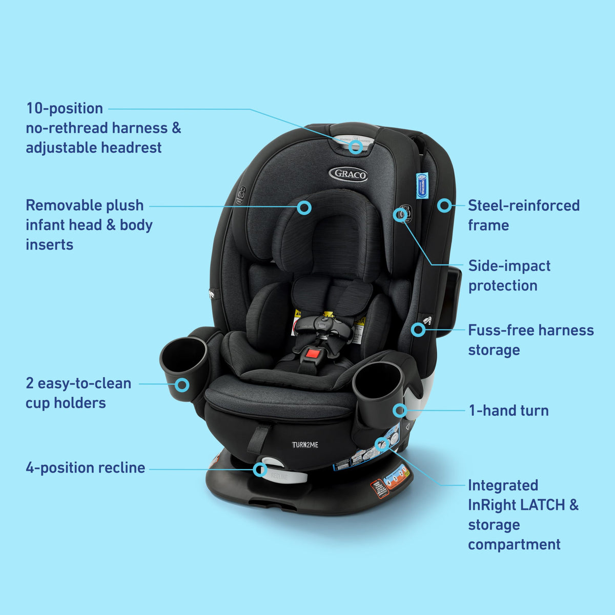 3-in-1 Rotating Convertible Car Seat A641204