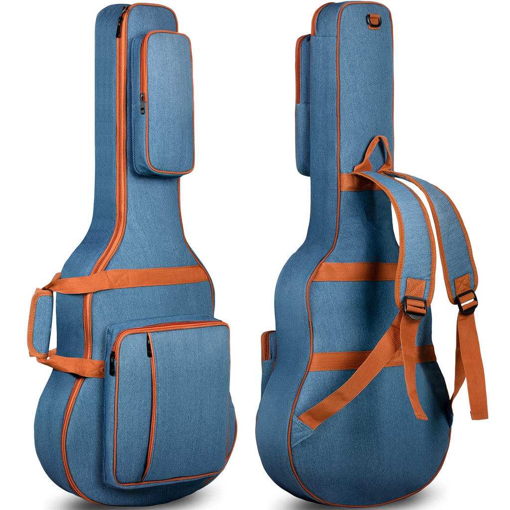 0.35inch Padded Soft Denim Guitar Gig Bag with Storage Pockets Z9020