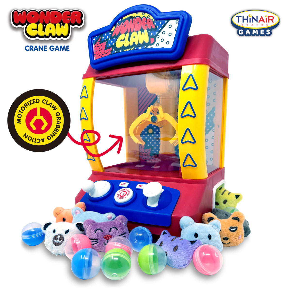 Claw Machine Crane Game with 9 Stuffed Animal Prizes and 9 Balls B565