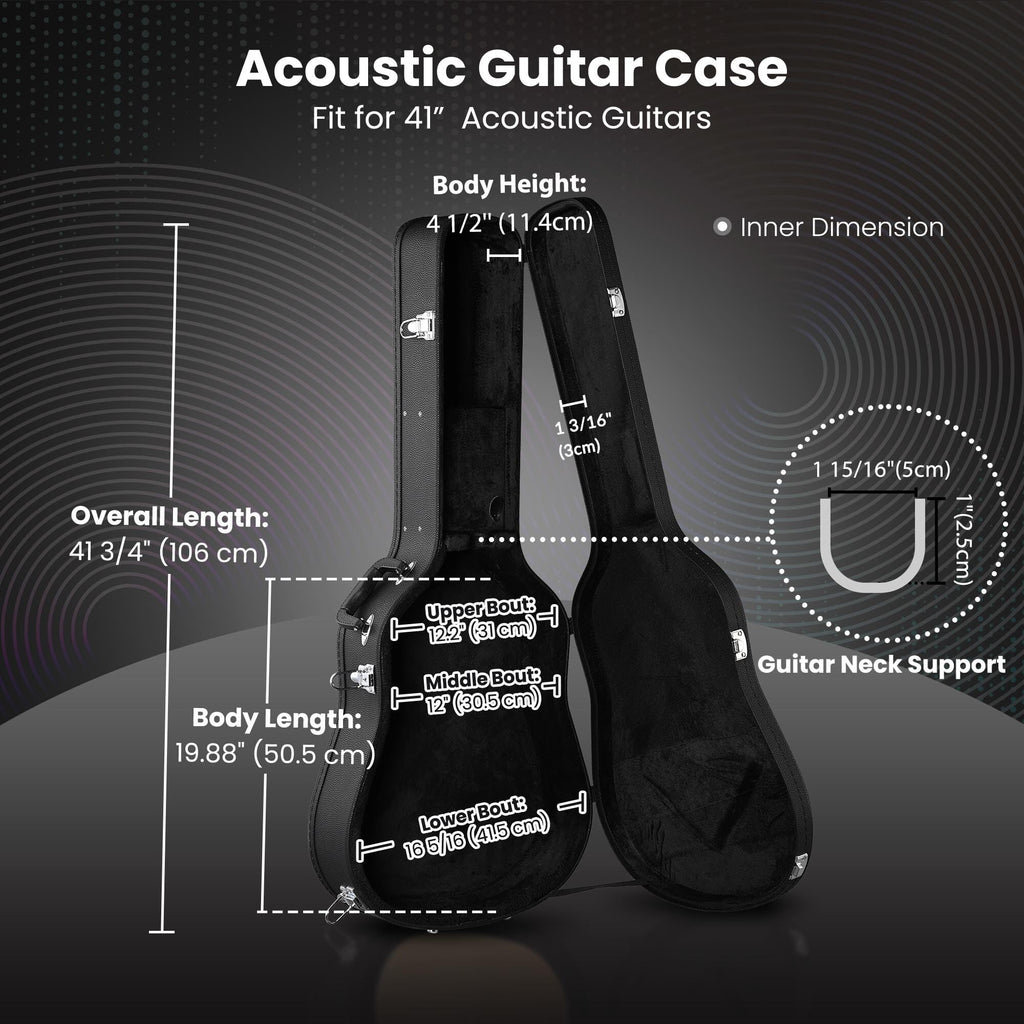 Dreadnought 41 Inch Wooden Hardshell Guitar Case H58371