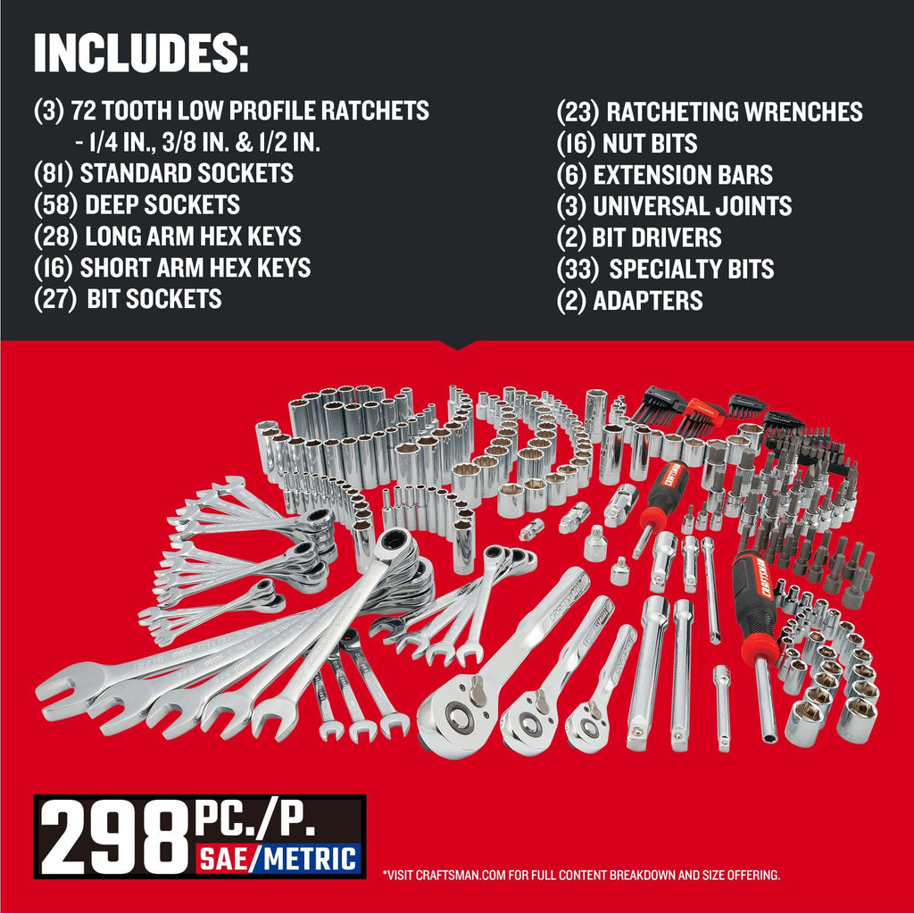 298 Piece Hand Tool and Socket Set SAE/Metric S114