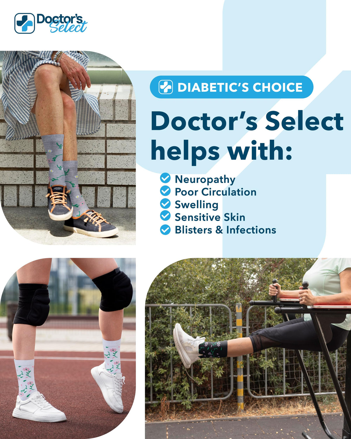 Moisture-Wicking Diabetic Socks 6 Pairs G50096