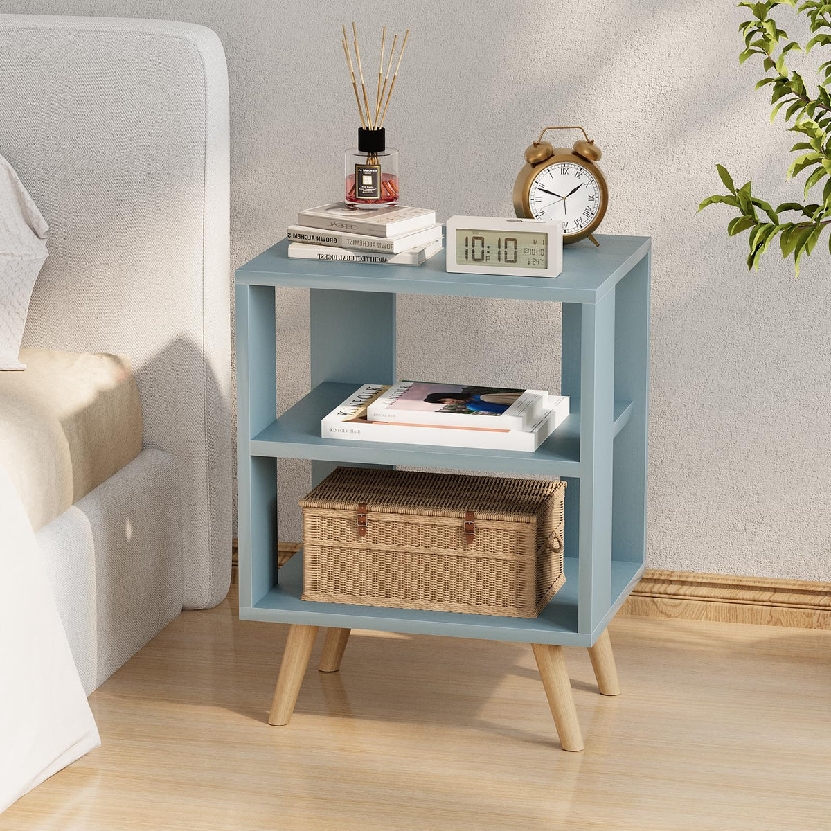 Blue 2-Tier Kids Nightstand I7376