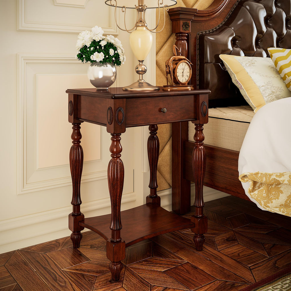 Side Table with Drawer and Storage Shelf H95381
