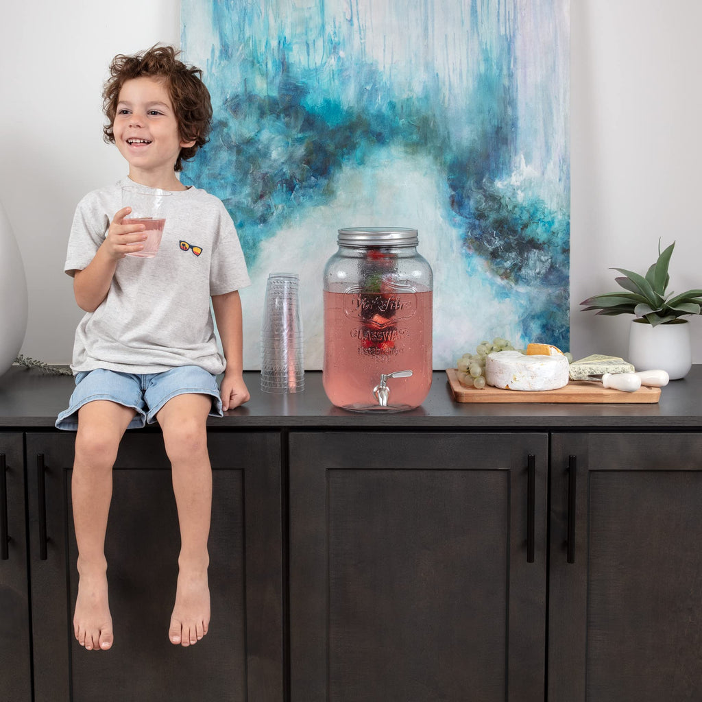 2-Gallon Glass Drink Dispenser with Spigot A5776