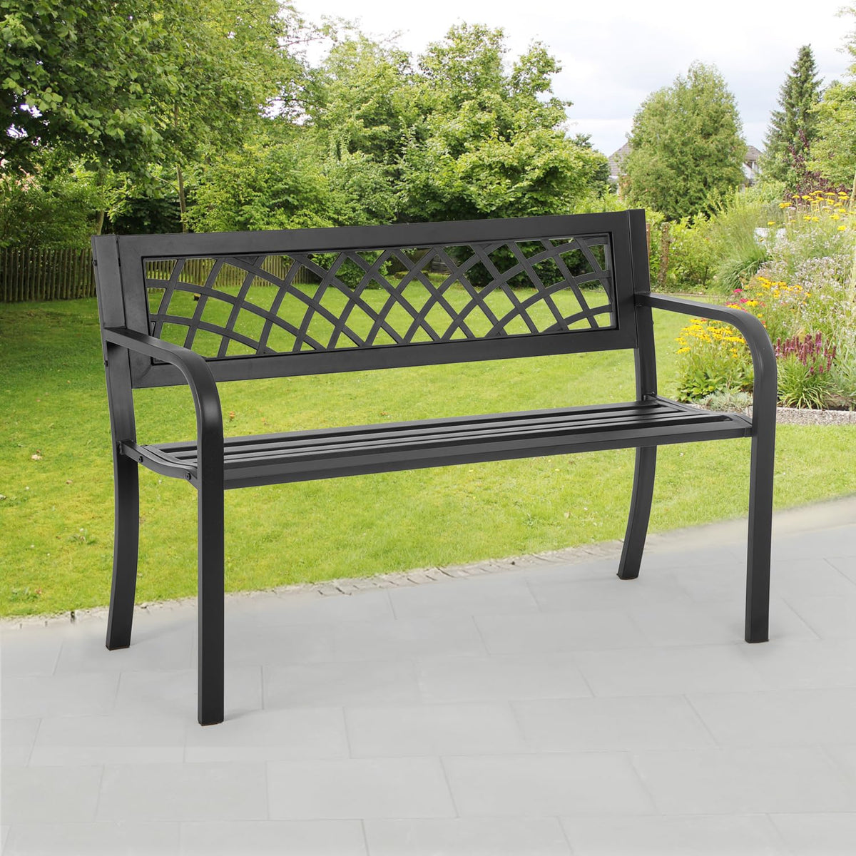 Black Outdoor Garden Bench R486195