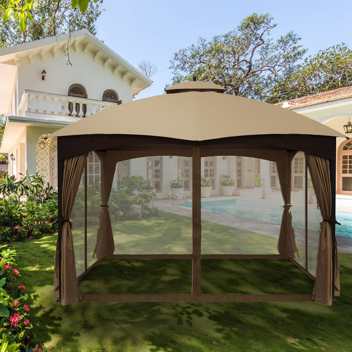 Brown 4-Panel Mosquito Netting P60673