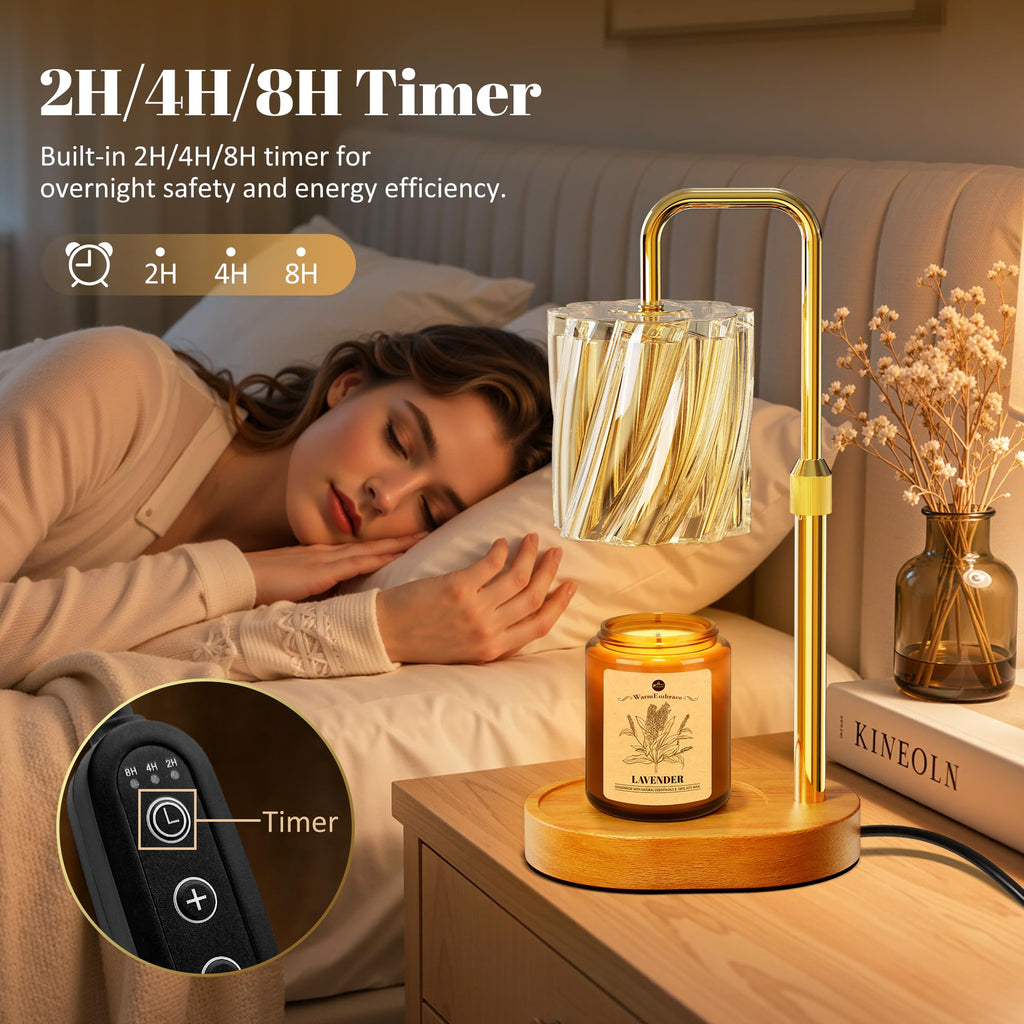 Candle Warmer Lamp Set with Scented Jar Candle & Timer O13943