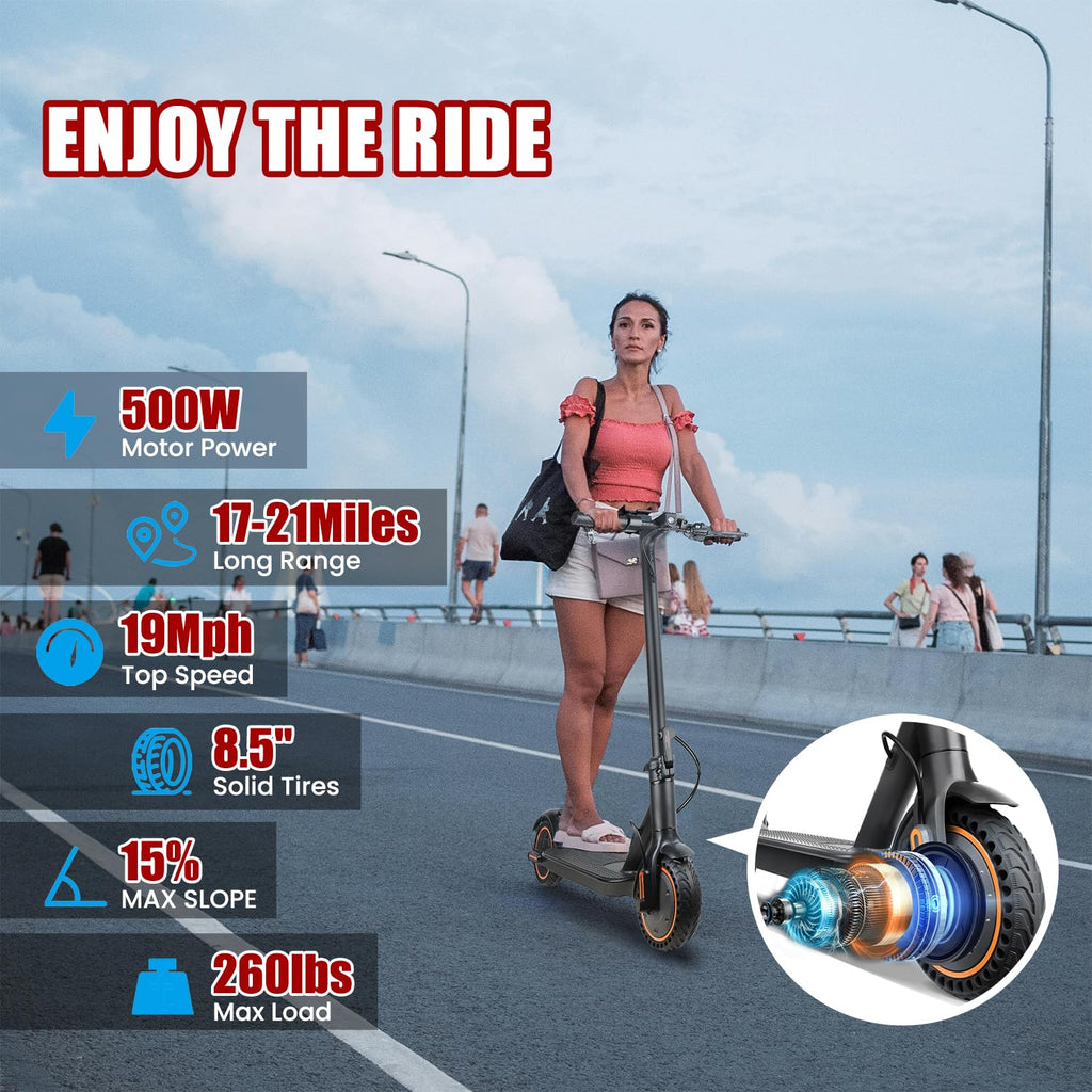 500W Foldable Electric Scooter with Dual Braking System W366