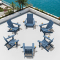 Blue Folding Adirondack Chairs Set of 6 Y126