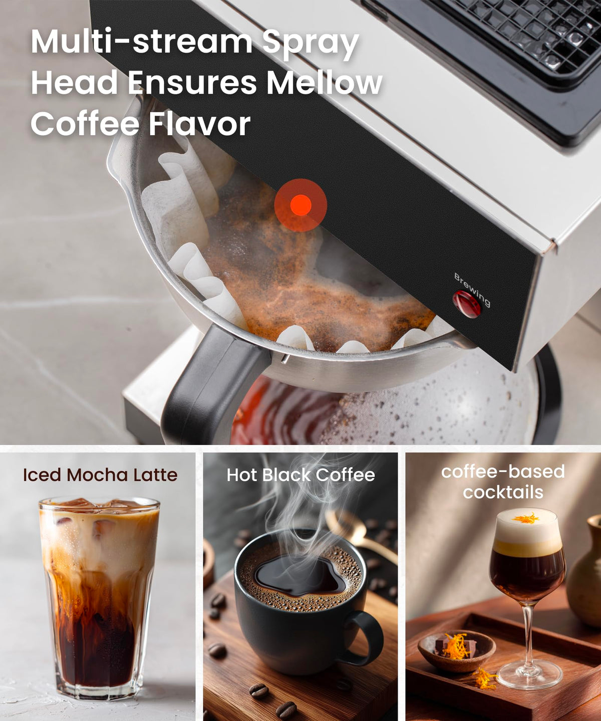 12-Cup Pour Over Coffee Maker with 3 Warmers V95577