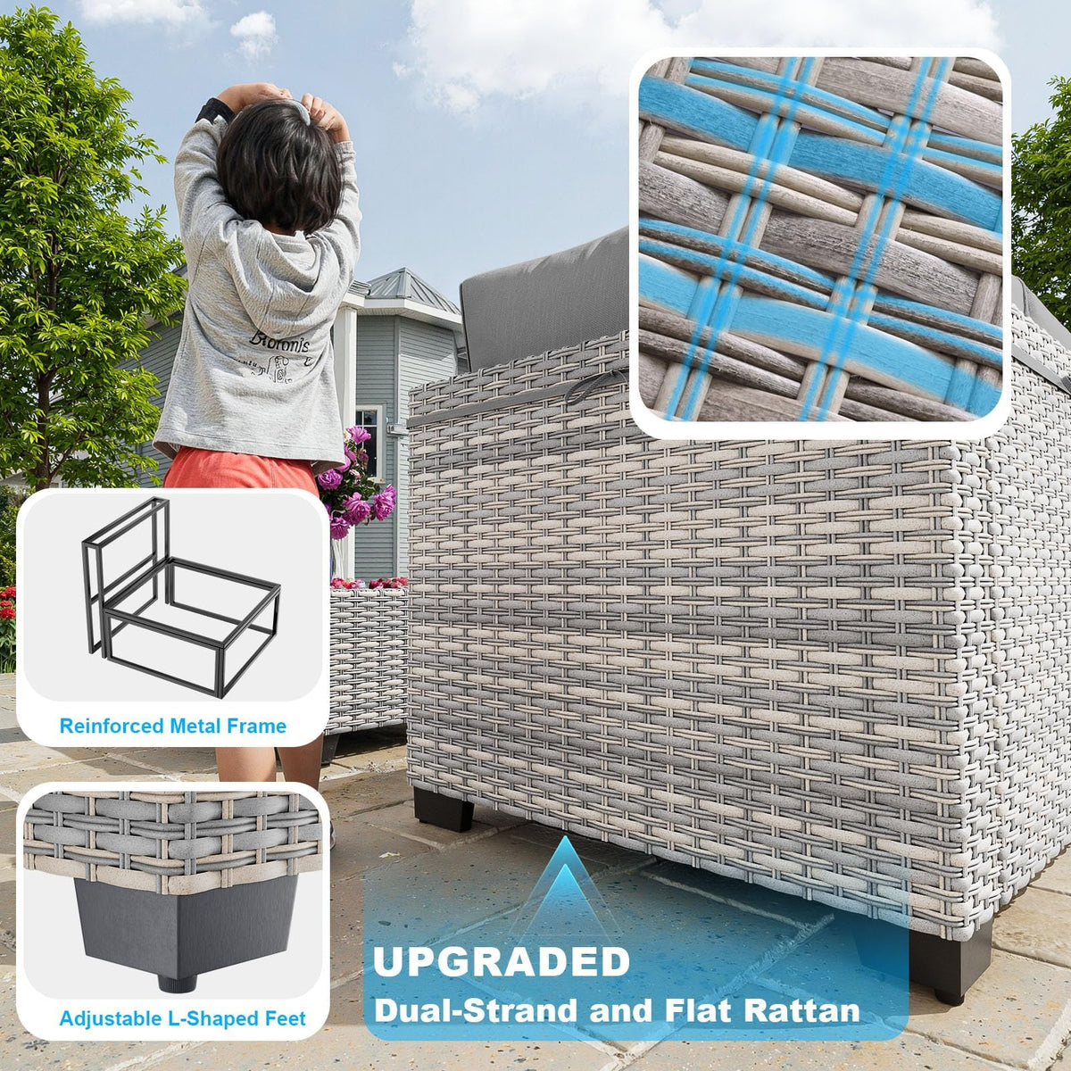 PE Wicker Modular Patio Sofa Set Y51558