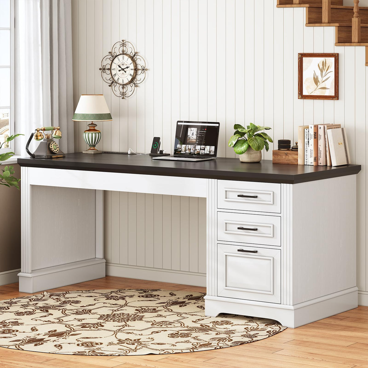 White Office Desk with 3 Drawers R49453