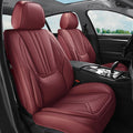 Burgundy Leather Full Set Car Seat Covers P3770