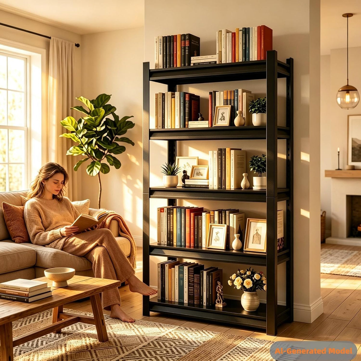 5 Tier Heavy Duty Metal Bookshelf K79109