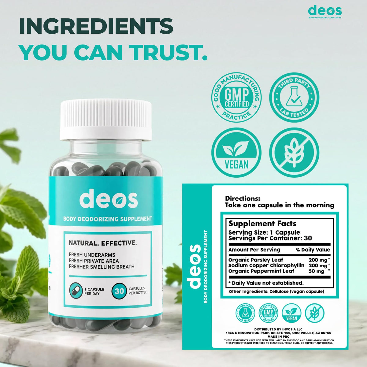 Internal Deodorant Supplement Capsules 30 Pcs P16167