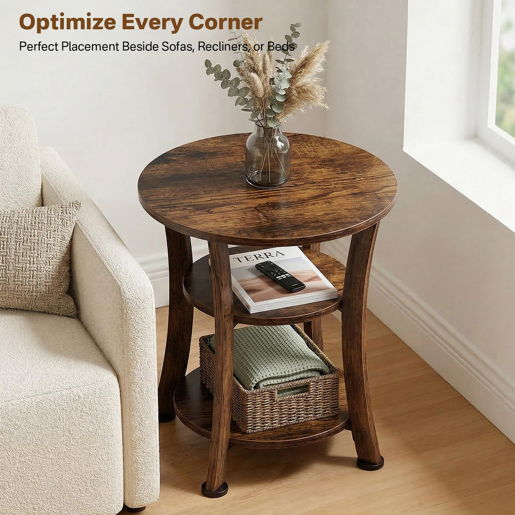 3 Tier Round End Table B986