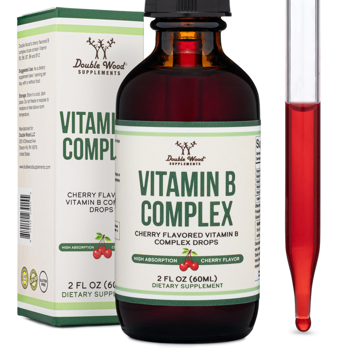 Cherry Flavor Liquid Vitamin B-Complex Drops D463