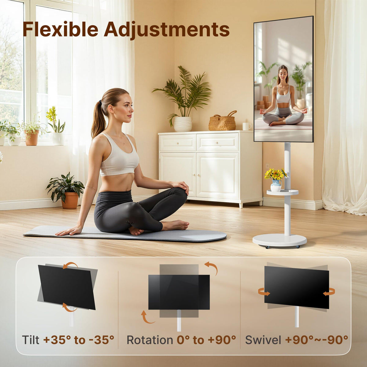 White Rolling TV Stand T187146