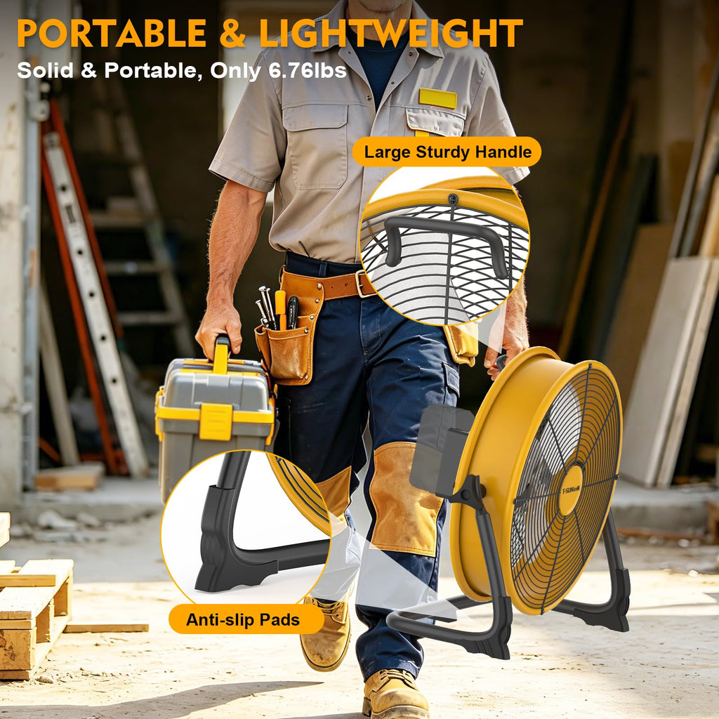 16" Battery Powered Cordless Floor Fan D106420
