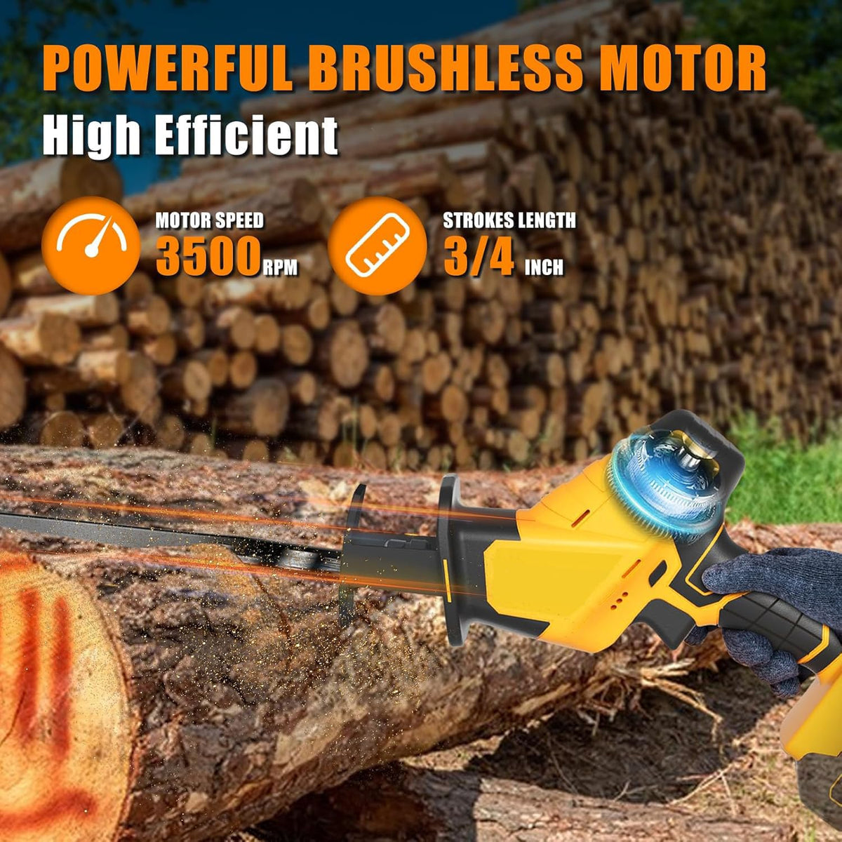 Cordless Reciprocating Saw with 4 Saw Blades T45558