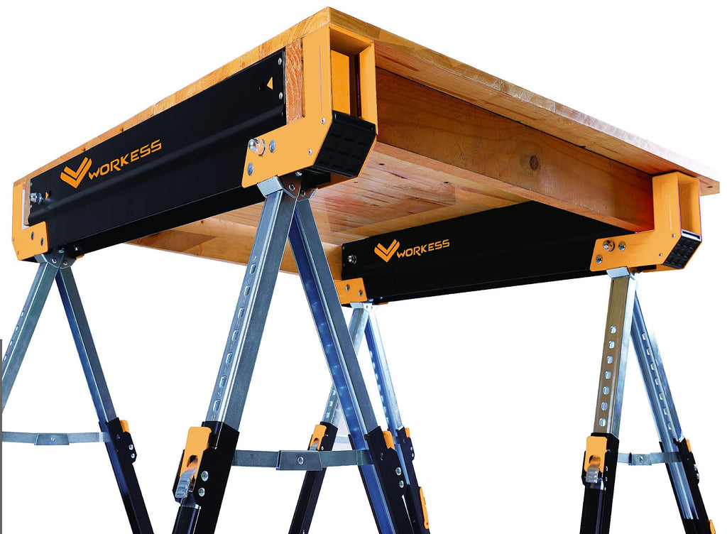 2 Pack Folding Saw Horses 2600 Lbs Adjustable Height O2046