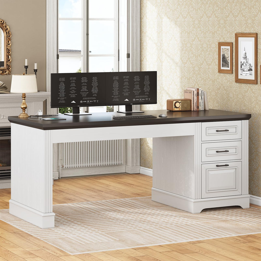 White Office Desk with 3 Drawers R49453