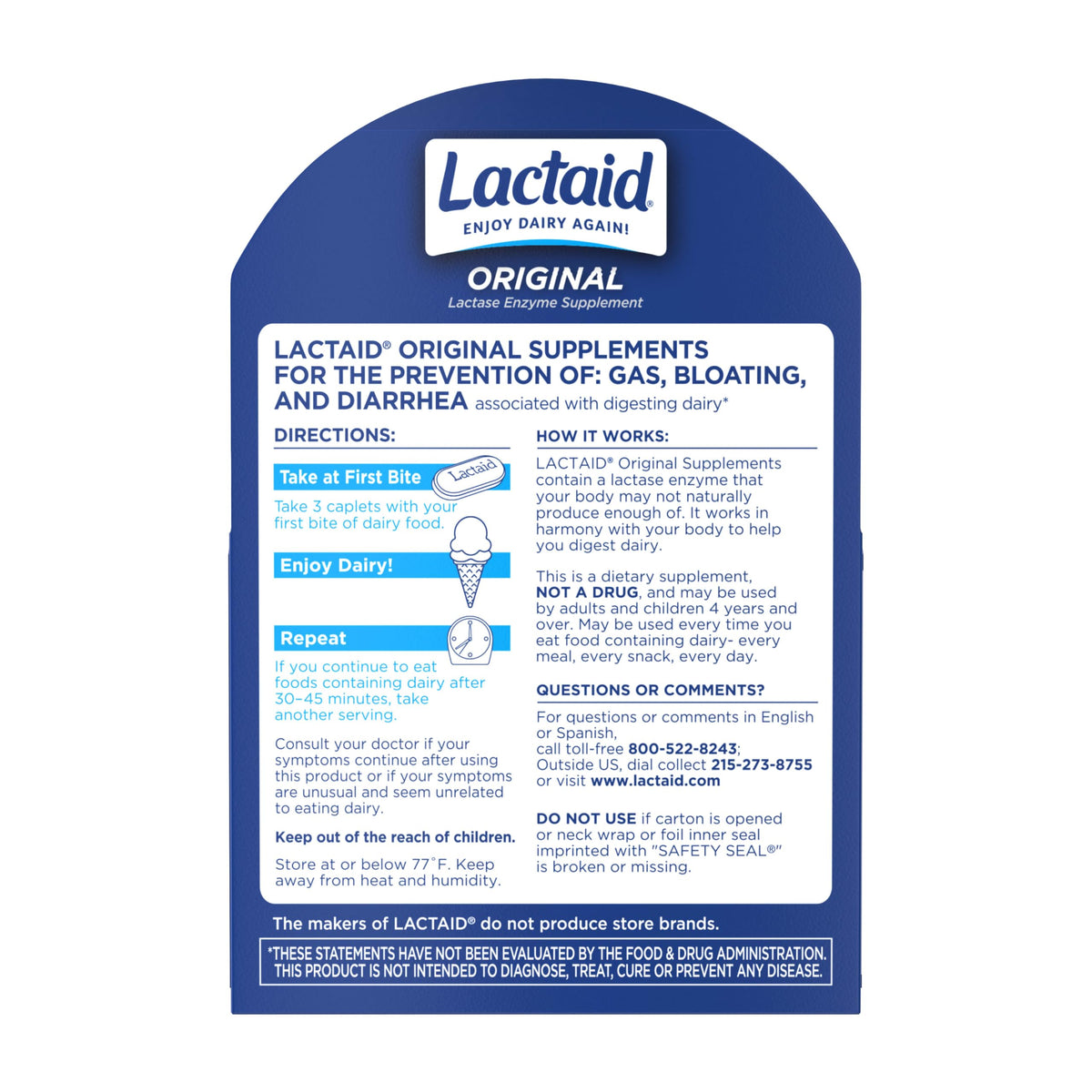 Lactose Intolerance Caplets 120 Ct U3803