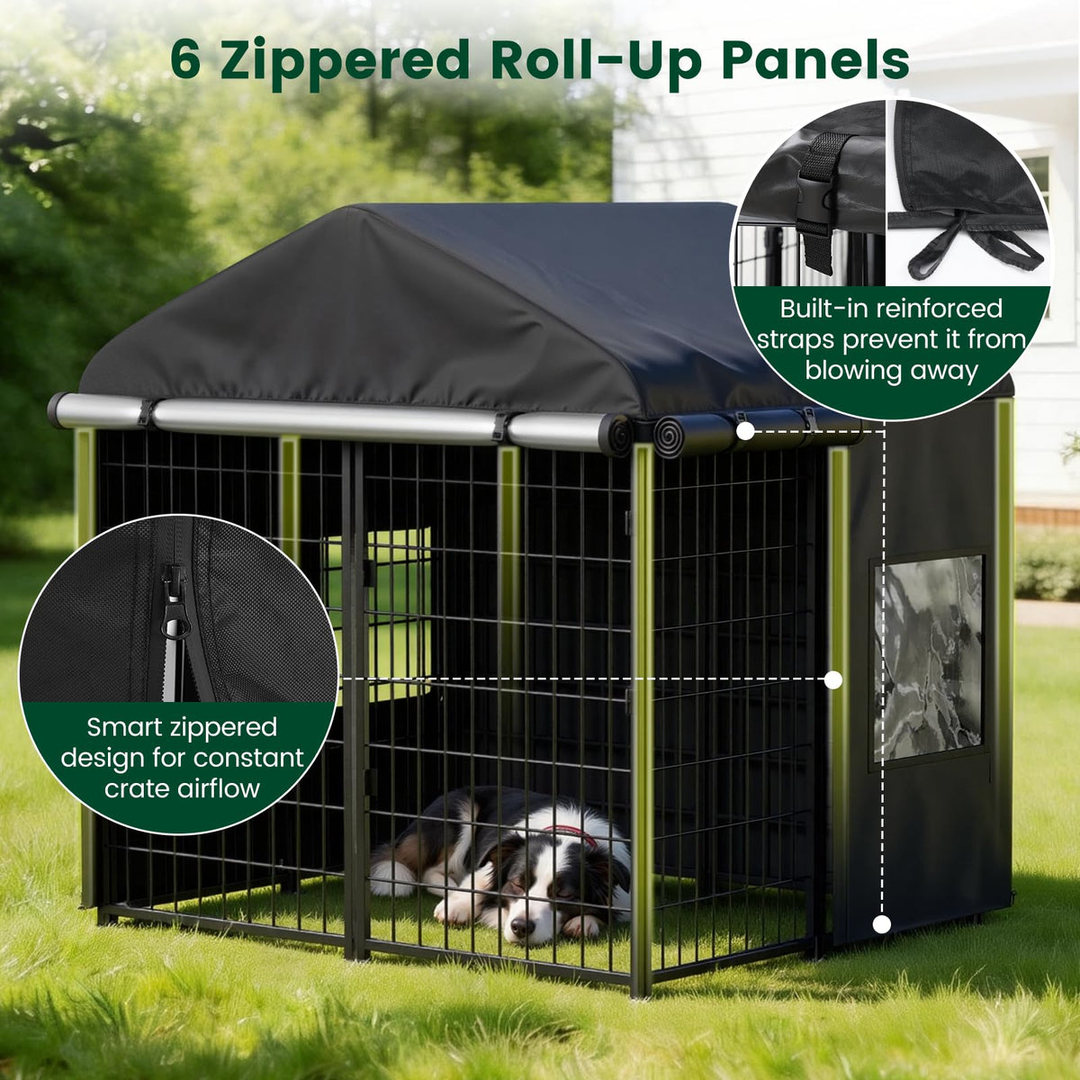 Dog Kennel Cover with 4 Windows P83924