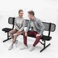 6 Ft Portable Metal Bench with Back W2756