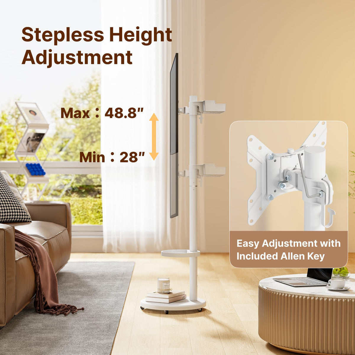 White Rolling TV Stand T187146