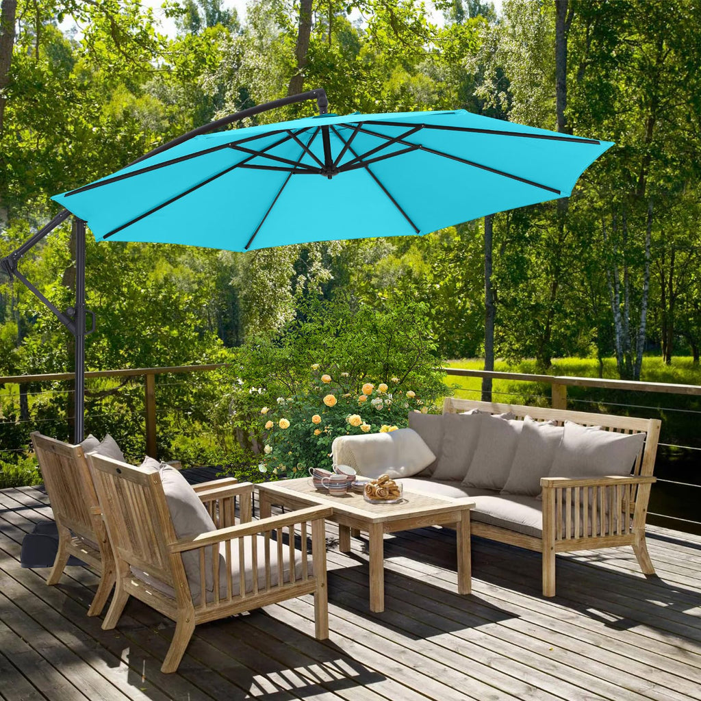 10FT Cantilever Umbrella with Base and Weights Bag S5507