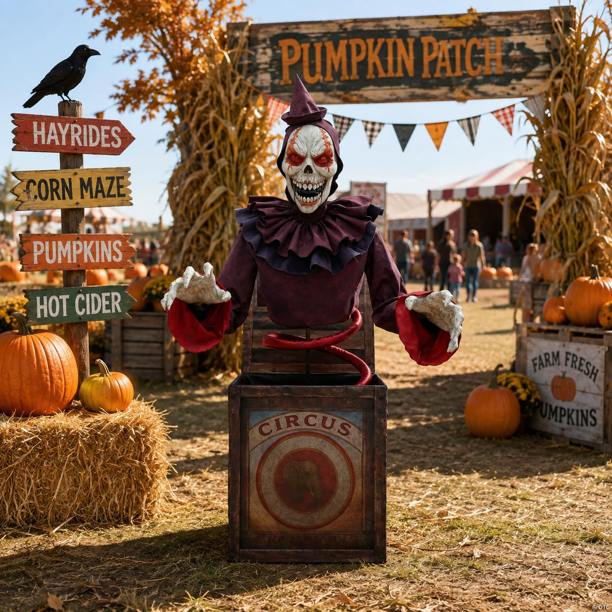 5 Ft. Skeleton Clown Halloween Decoration V460