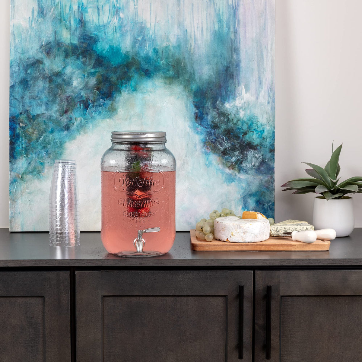 2-Gallon Glass Drink Dispenser with Spigot A5776