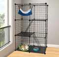 3 Tier Metal Cat Playpen Cage with 3 Doors 2 Ladders X84250