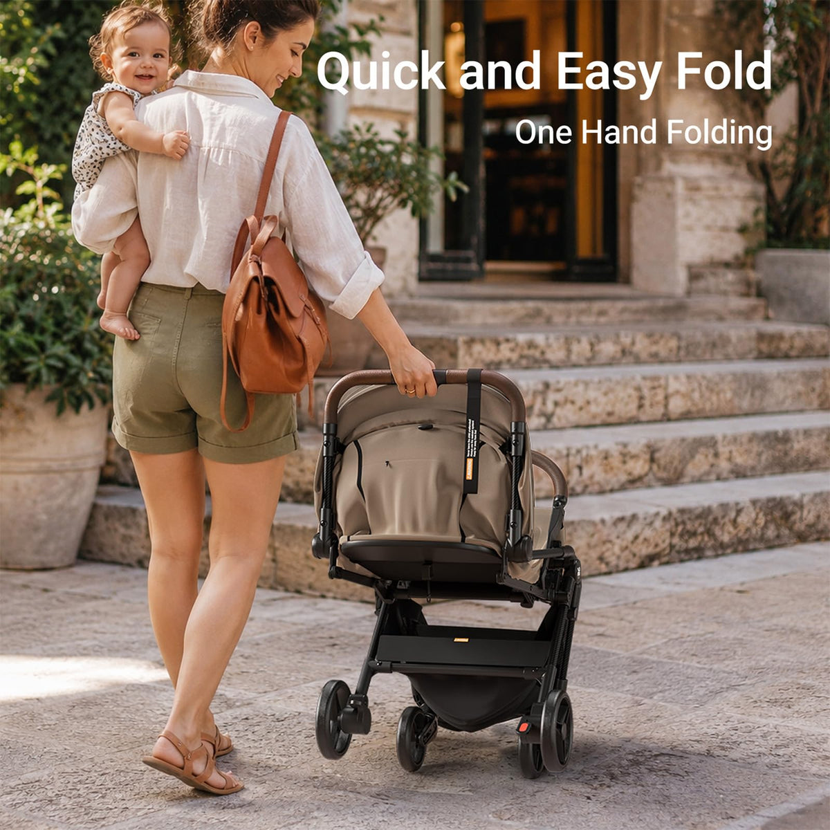 Lightweight Baby Travel Stroller with Carbon Fiber Frame D327891