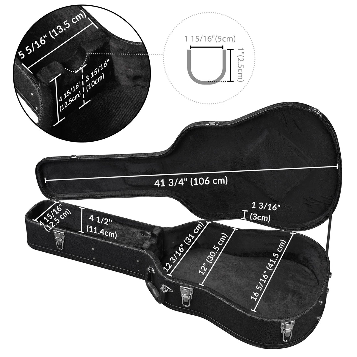 Dreadnought 41 Inch Wooden Hardshell Guitar Case H58371