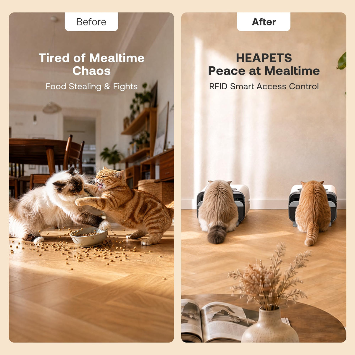 Automatic Cat Feeder with RFID Collar Sensor, Black J4491