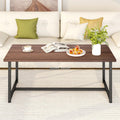 Walnut Rectangular Wood Coffee Table with Metal Frame O3731