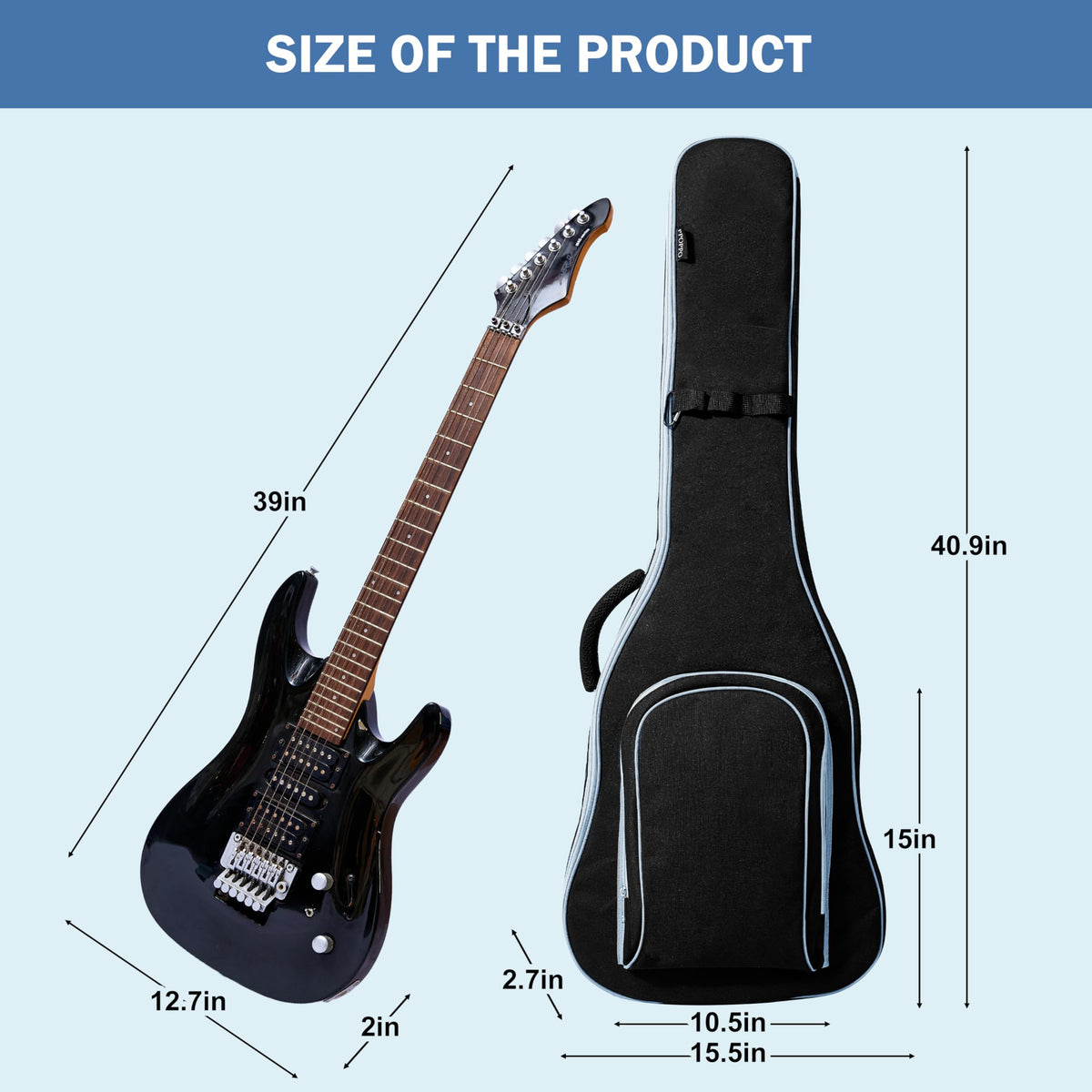 40 Inch 7mm Padded Waterproof Electric Guitar Gig Bag Z5831