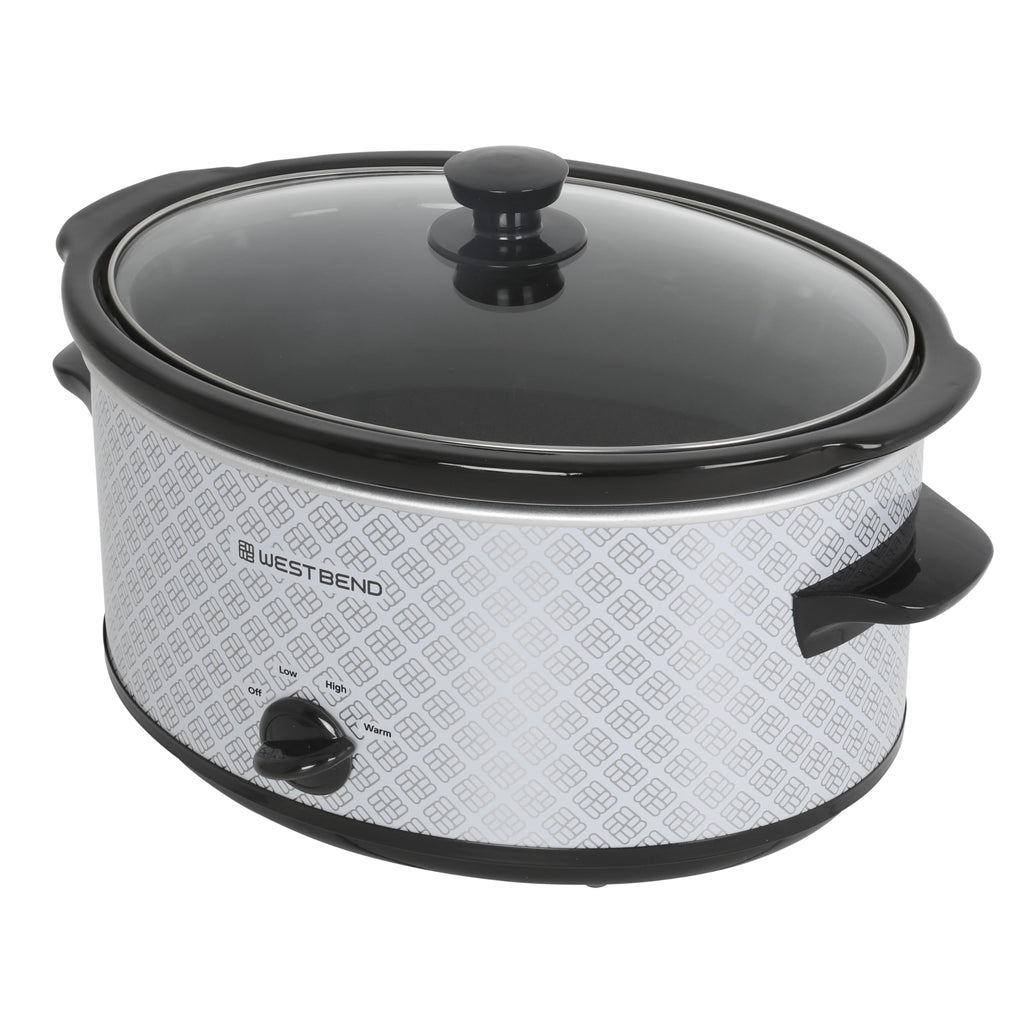 6-Quart Slow Cooker with Ceramic Crockpot and Glass Lid Q53907