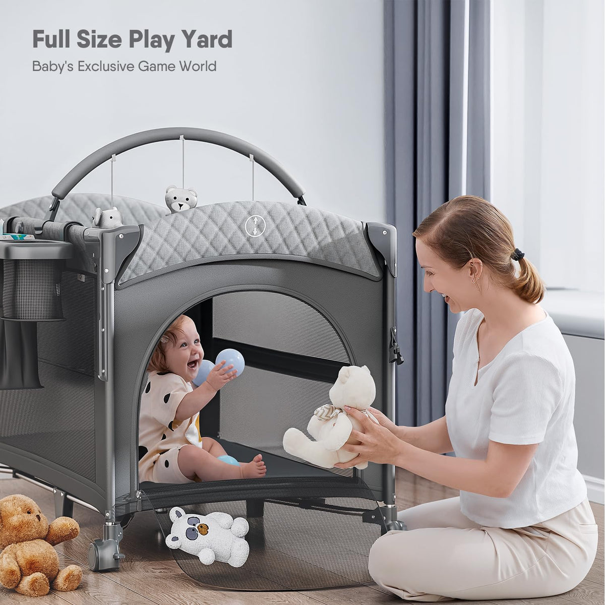 Baby Bassinet, Pack n Play, Bedside Crib Sleeper, Diaper Changer M153129