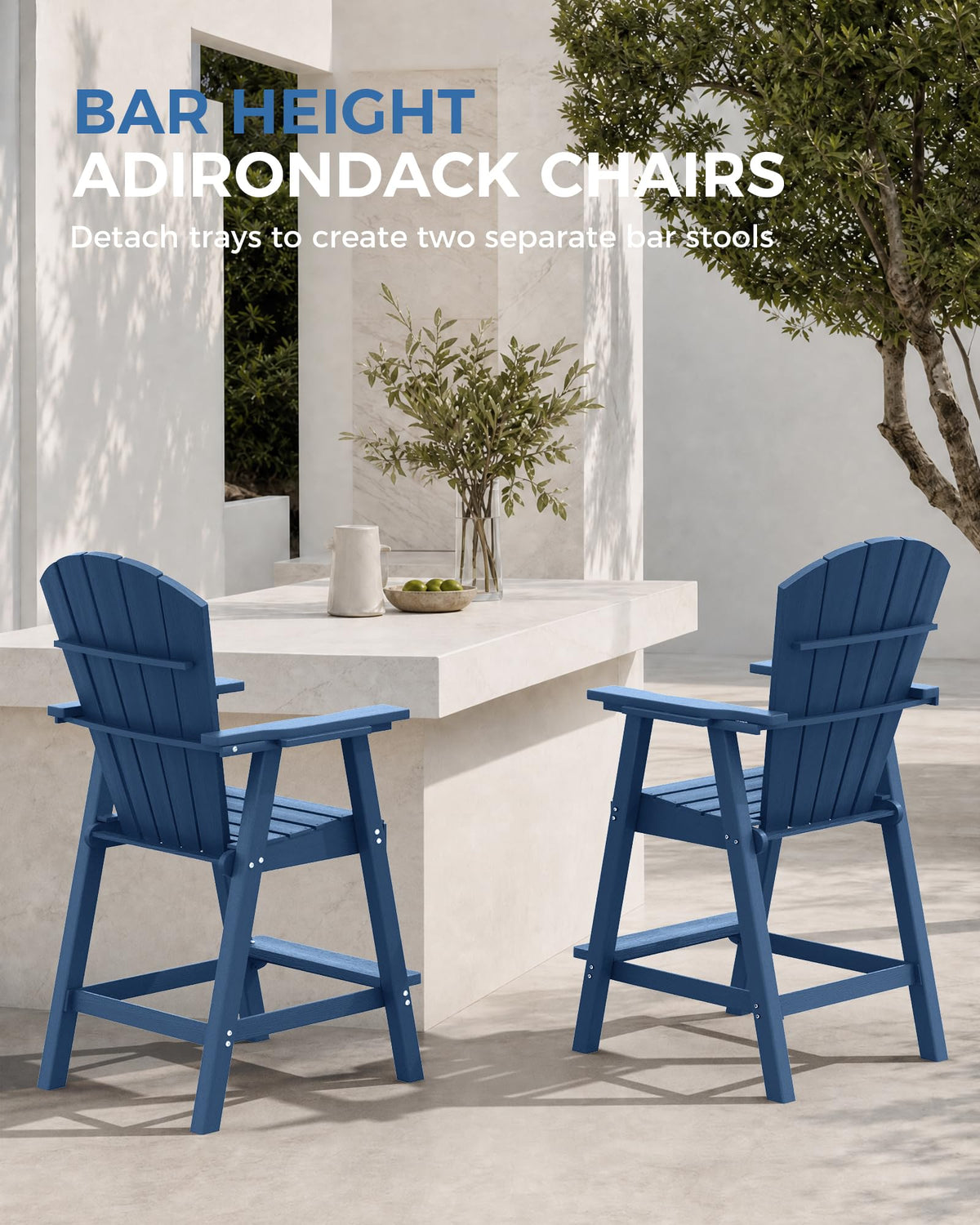 Navy Blue Adirondack Chairs Set of 2 B8501