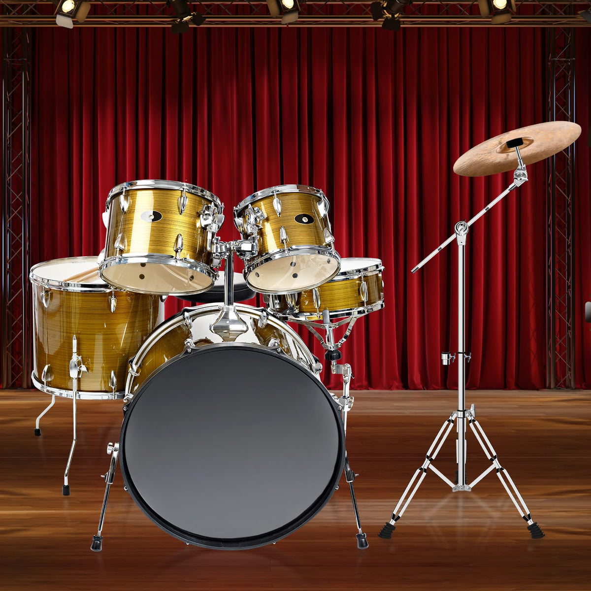 Adjustable Cymbal Stand with Double Braced Legs L9358