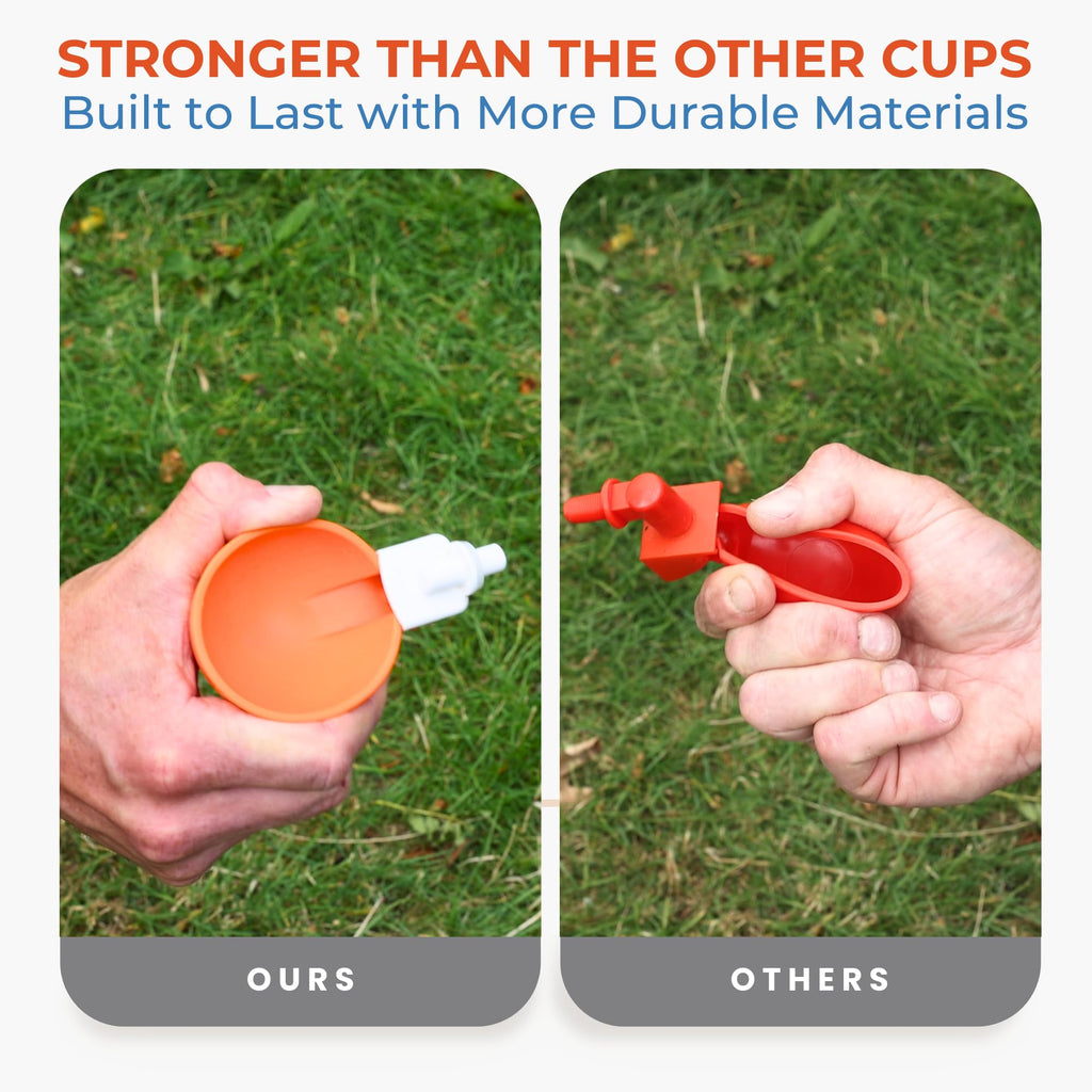Large Automatic Chicken Waterer Cups with 1/2" PVC Tee Fittings 5-Pack Q2718