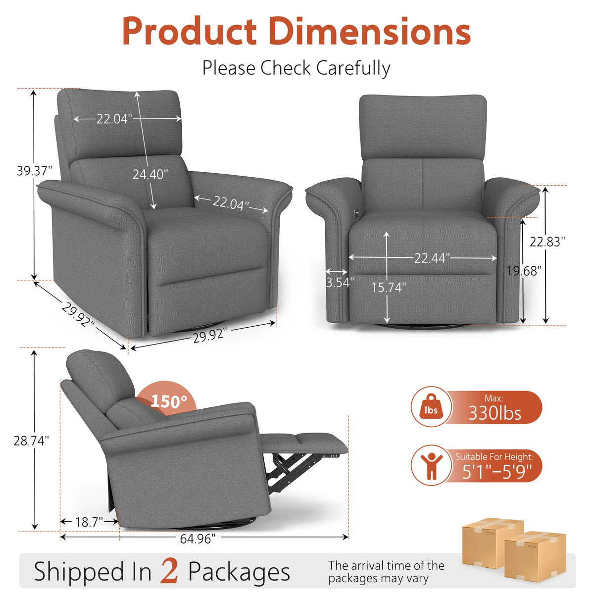 Power Swivel Rocker Recliner Chair L644074